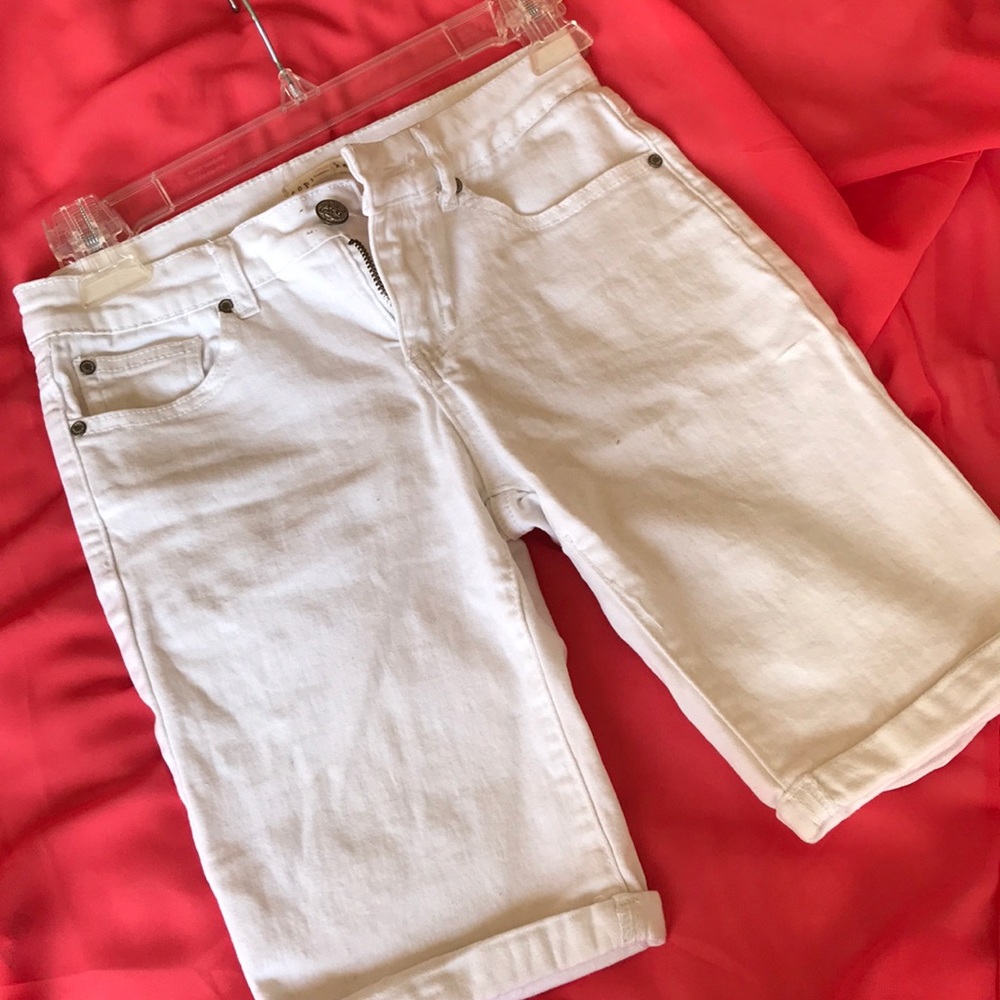 White jean Bermuda shorts for girls size 12